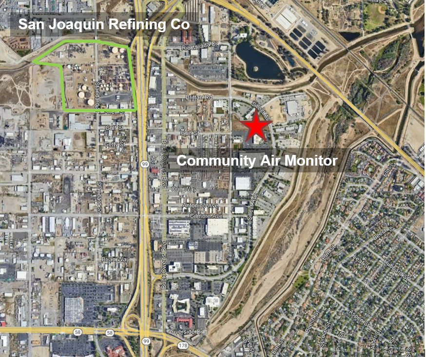 Map of San Joaquin Refinery Co Community Monitor