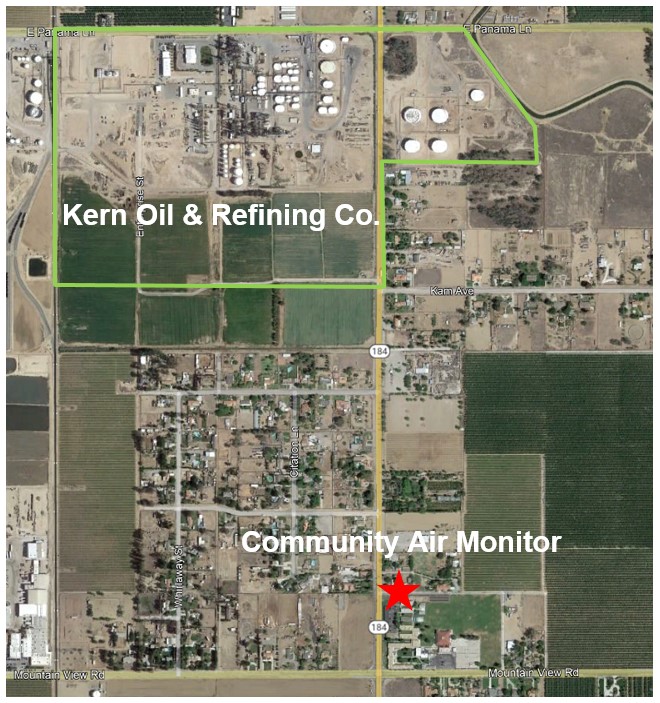 Map of Kern Oil & Refining Co. Community Air Monitor